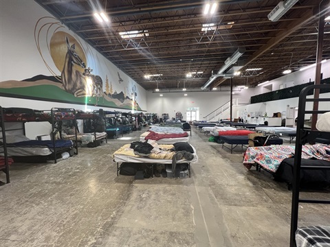 Beds in shelter