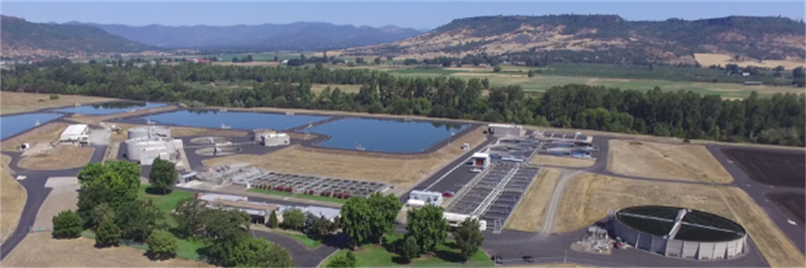 Aerial view of water reclamation facility